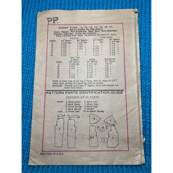 Anne Adams Sewing pattern cape suit jacket pants 1960s size 14 - Picture 2 of 4